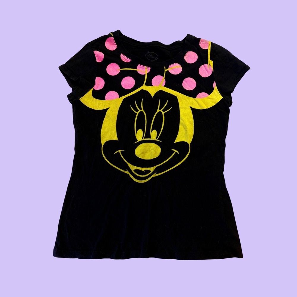 Y2K Disney Minnie Mouse Graphic T-ShirtPink Polka Dot Bow Scene #17